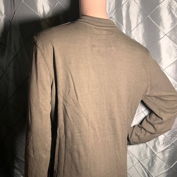 Natural Reflections Women LG Olive Green Half Button‎ Long Sleeve Blouse (GS3) - Picture 6 of 7